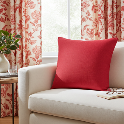 Linen Look Cushion - Cassis