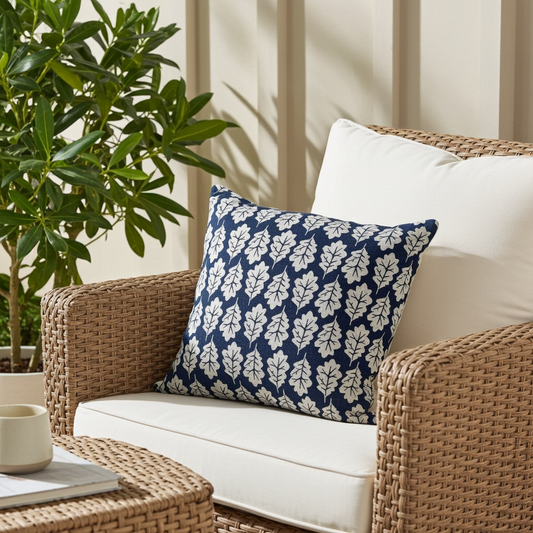 Oak Leaf Cushion - Midnight